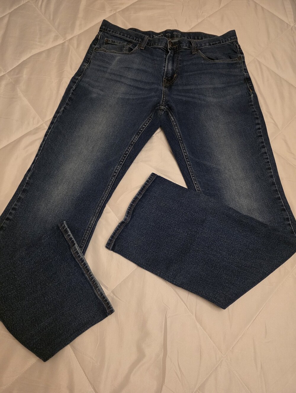 Old Navy Men's Bootcut Dark Blue Stretch Jeans 36 × 32 Built In Flex